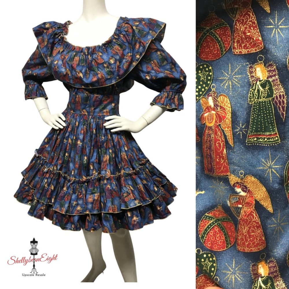 VTG Western Square Dance Circle Skirt Dress M 8 - Picture 2 of 14